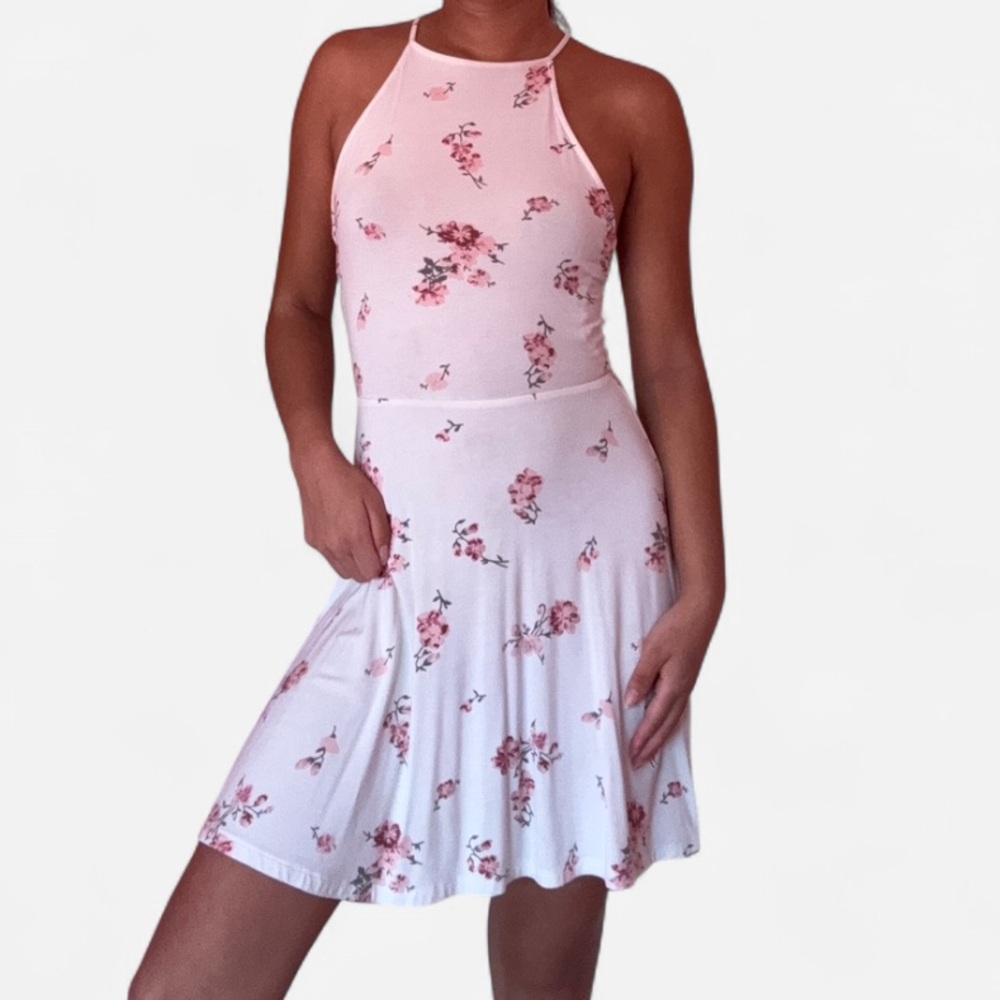 Floral Halter Neck Dress